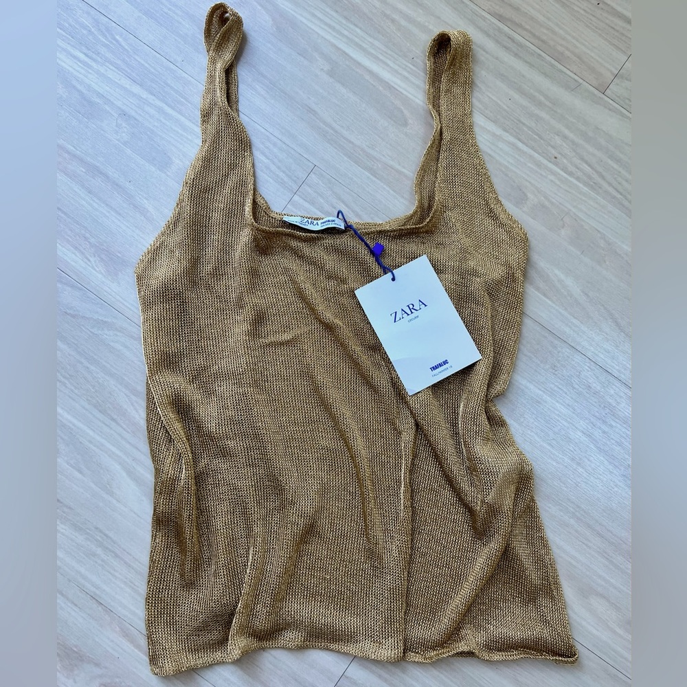 Zara Gold Metallic Tank